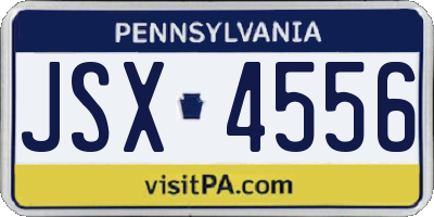 PA license plate JSX4556