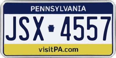 PA license plate JSX4557