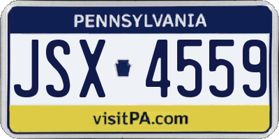 PA license plate JSX4559