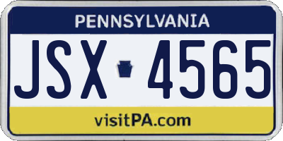 PA license plate JSX4565