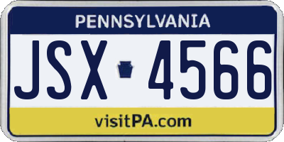 PA license plate JSX4566