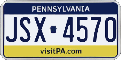 PA license plate JSX4570
