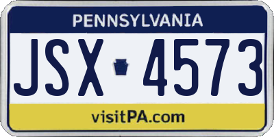 PA license plate JSX4573