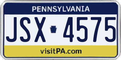 PA license plate JSX4575