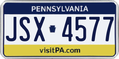 PA license plate JSX4577