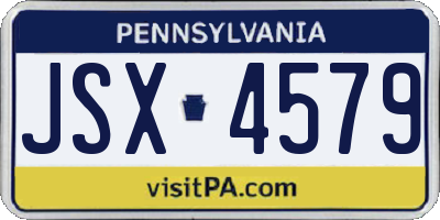 PA license plate JSX4579