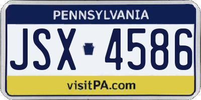 PA license plate JSX4586