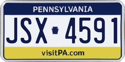 PA license plate JSX4591