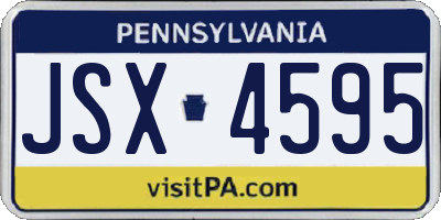 PA license plate JSX4595