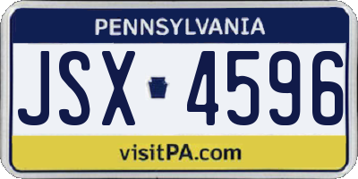 PA license plate JSX4596