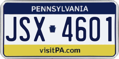 PA license plate JSX4601
