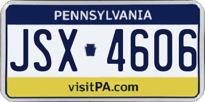 PA license plate JSX4606