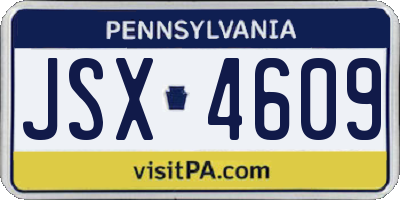 PA license plate JSX4609