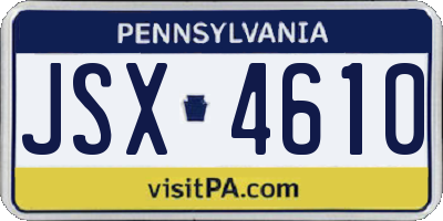 PA license plate JSX4610