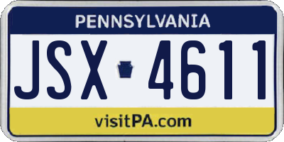PA license plate JSX4611