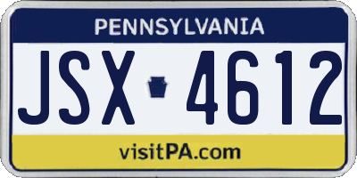 PA license plate JSX4612