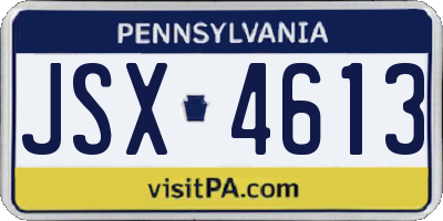 PA license plate JSX4613