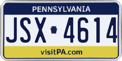 PA license plate JSX4614
