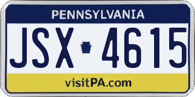 PA license plate JSX4615