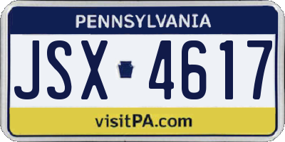 PA license plate JSX4617