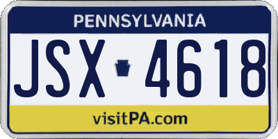 PA license plate JSX4618