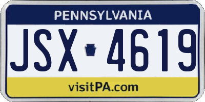 PA license plate JSX4619