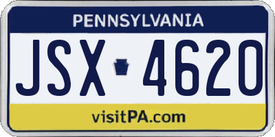 PA license plate JSX4620
