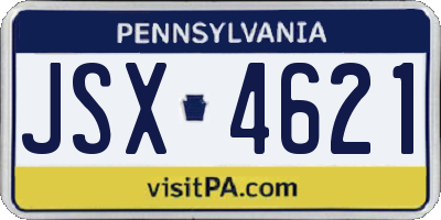 PA license plate JSX4621
