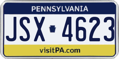 PA license plate JSX4623