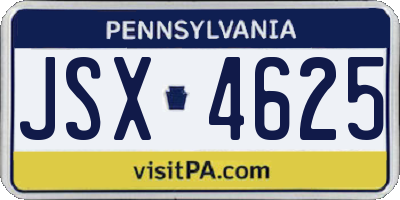 PA license plate JSX4625