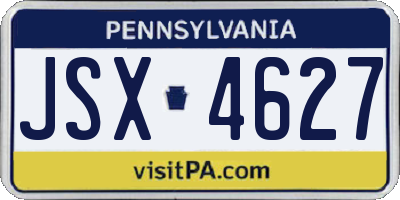PA license plate JSX4627