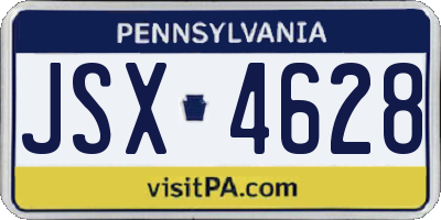 PA license plate JSX4628
