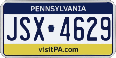 PA license plate JSX4629