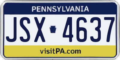 PA license plate JSX4637
