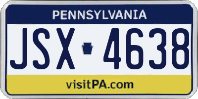 PA license plate JSX4638