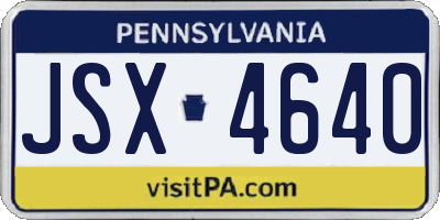 PA license plate JSX4640