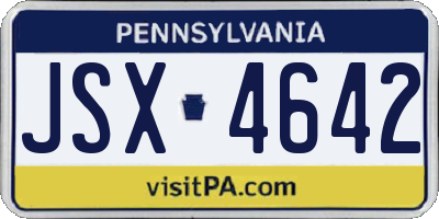 PA license plate JSX4642