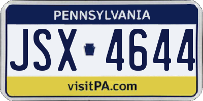 PA license plate JSX4644