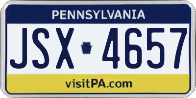 PA license plate JSX4657