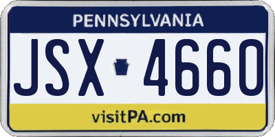 PA license plate JSX4660
