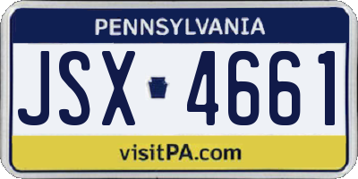 PA license plate JSX4661