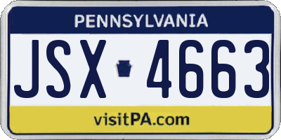 PA license plate JSX4663