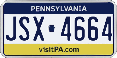 PA license plate JSX4664
