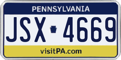 PA license plate JSX4669