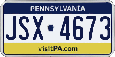 PA license plate JSX4673