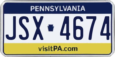 PA license plate JSX4674