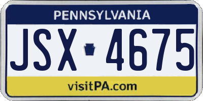 PA license plate JSX4675