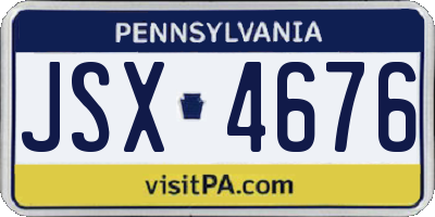 PA license plate JSX4676