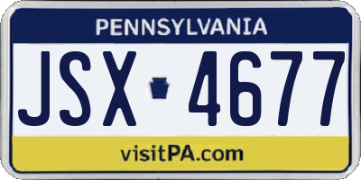 PA license plate JSX4677