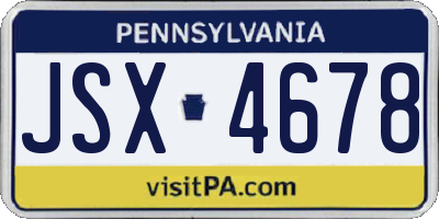 PA license plate JSX4678